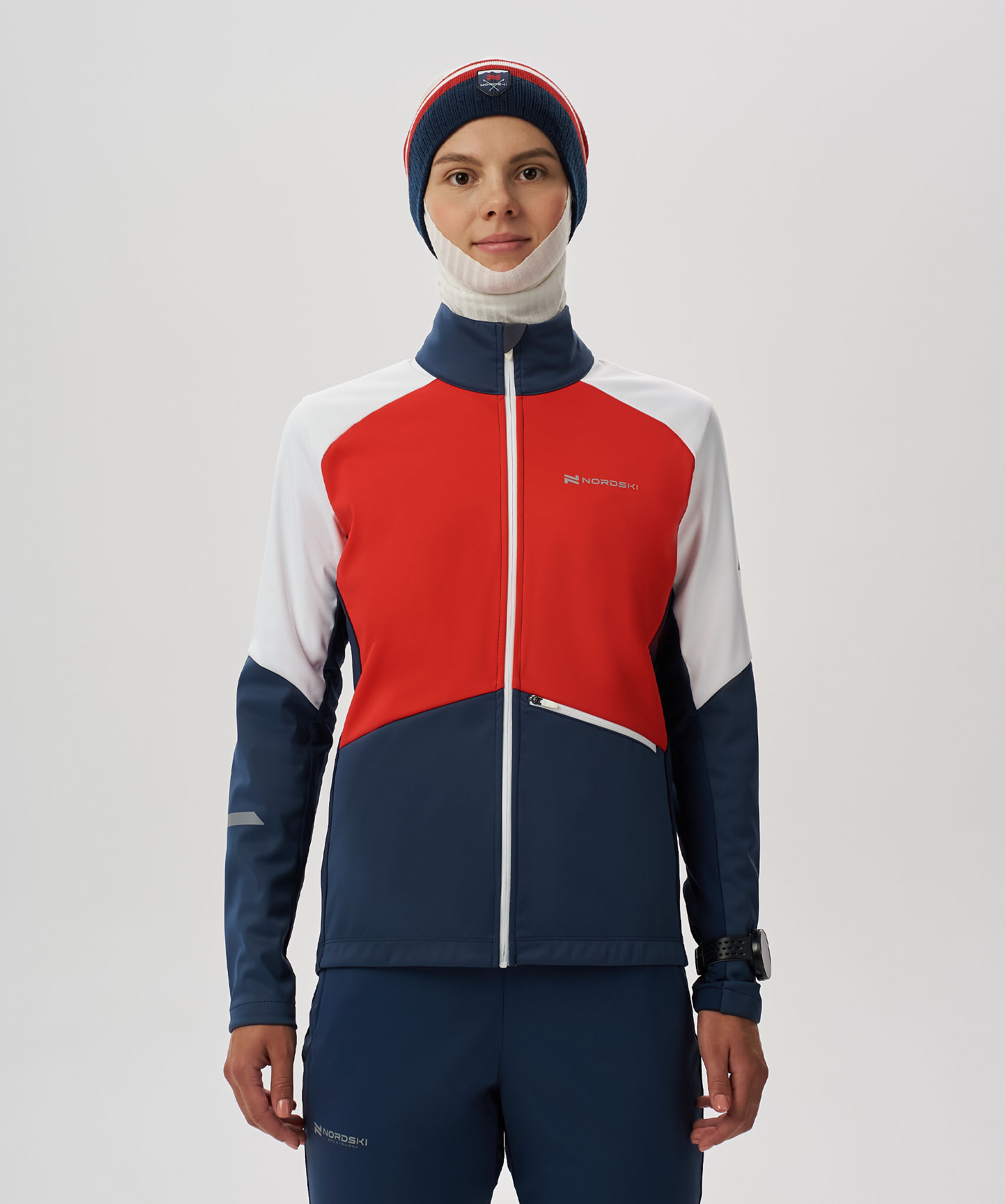 Тренировочная куртка Nordski Pro 2.0 White/Blue/Red W
