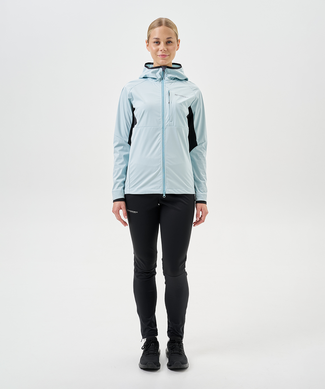 Тренировочная куртка Nordski PRO TOUR HOOD Aqua/Black W